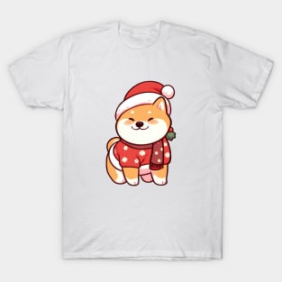 Happy Christmas Shiba Puppy T-Shirt